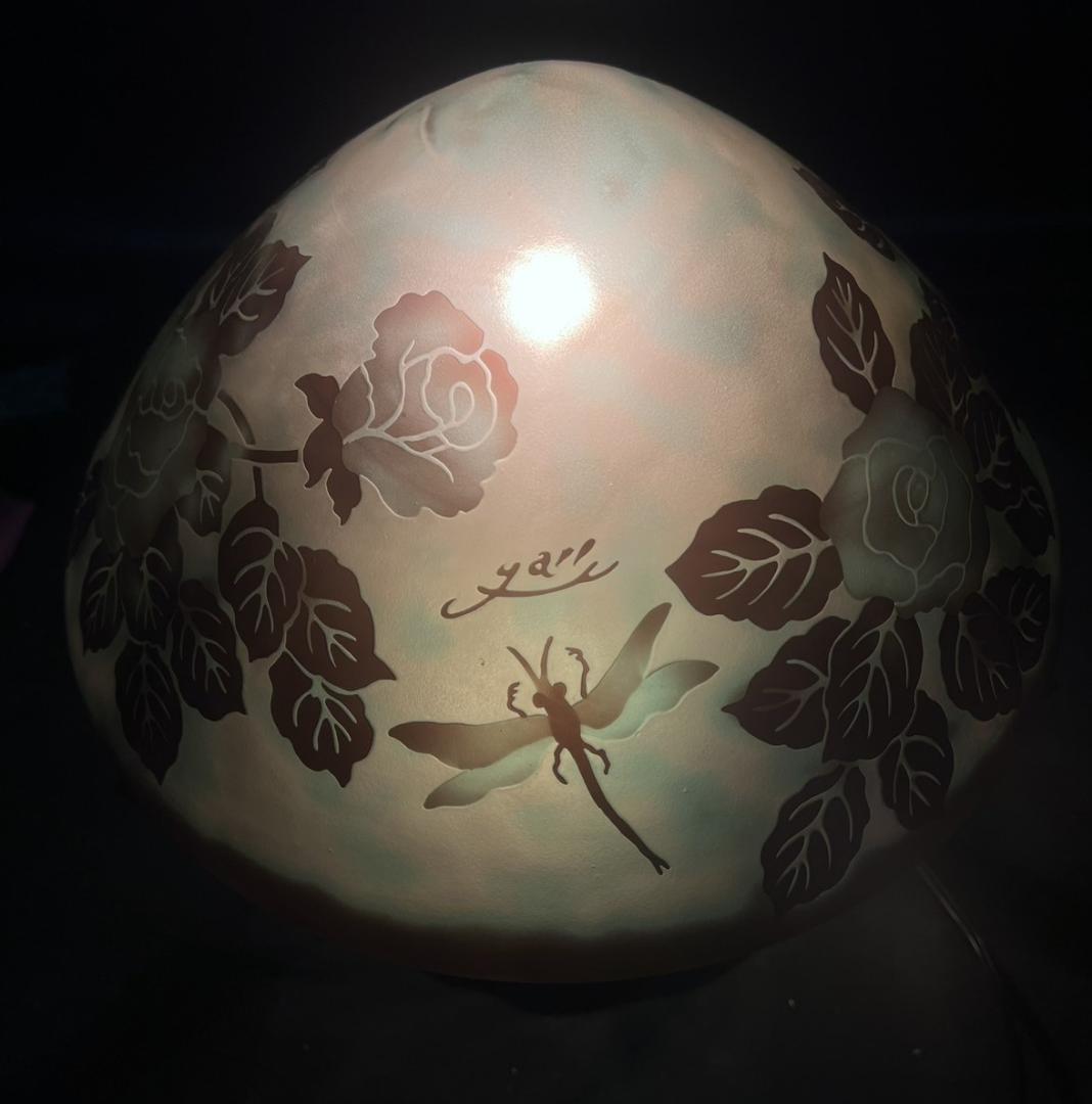 ガレ風　テーブルランプ　フロアランプ　アンティーク調　高さ31cm