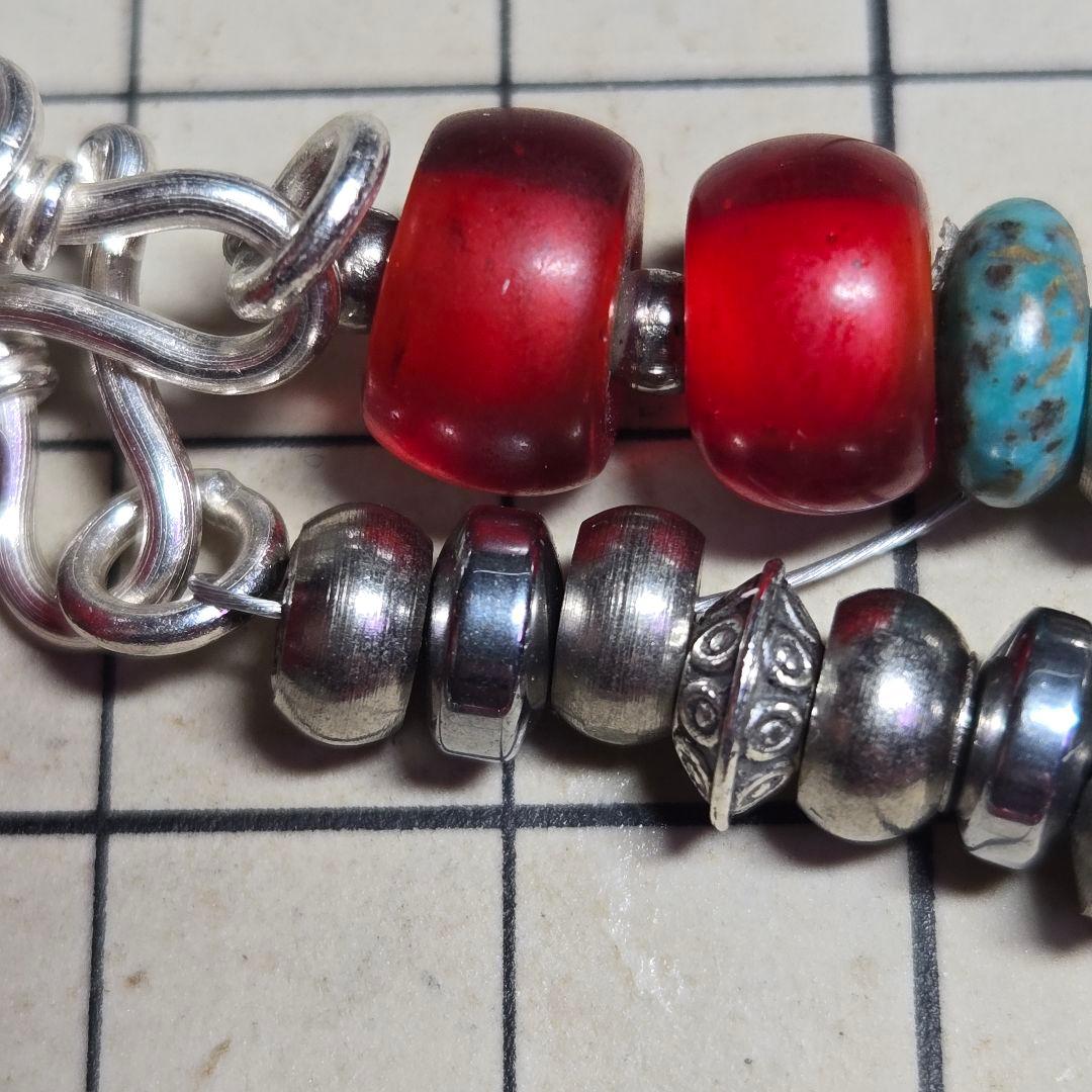 岡田譲二様お取り置き　ホワイトハーツブレスレット　ハンドメイド