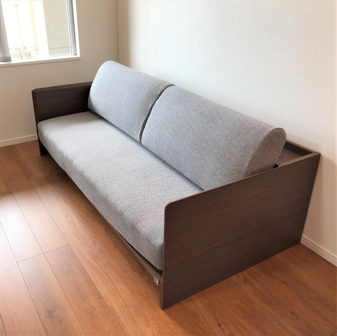 ニトリ 3Way ベッドソファ ソファベッド ミドルブラウン 美品 茶色