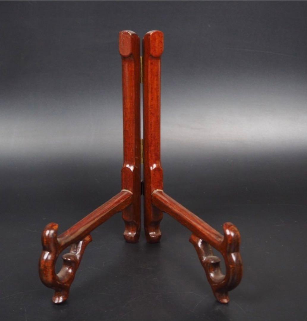 送料無料　唐木紅木皿立て5点　中国美術　長期保管未使用品①