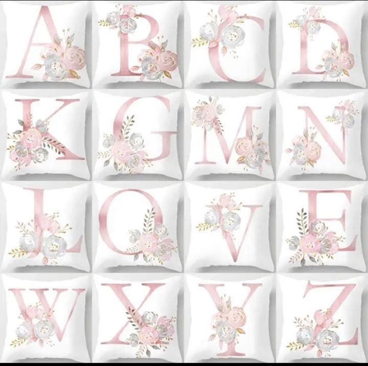 クッションカバー イニシャル アルファベット S