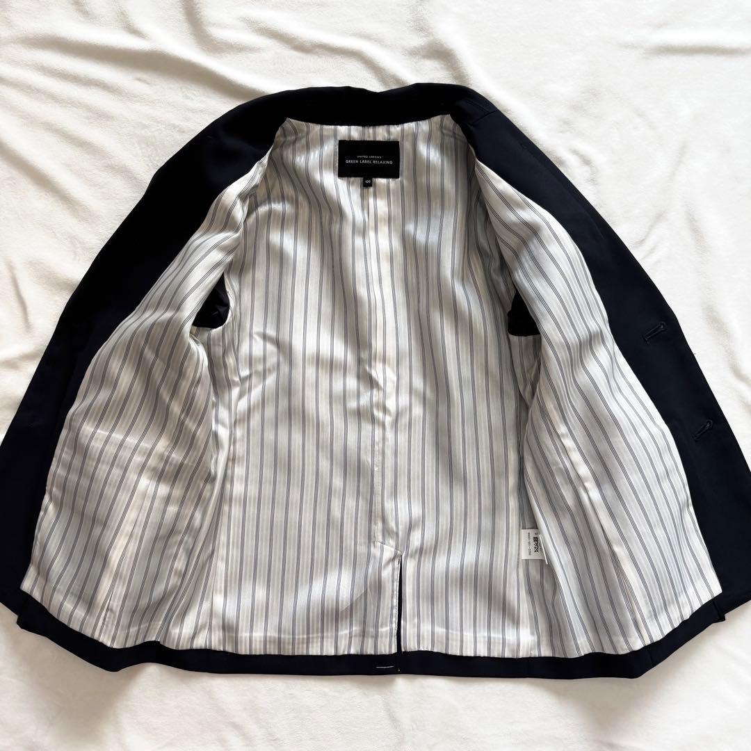 試着のみ☆120グリーンレーベルリラクシング　ネイビー スーツ　金ボタン　130