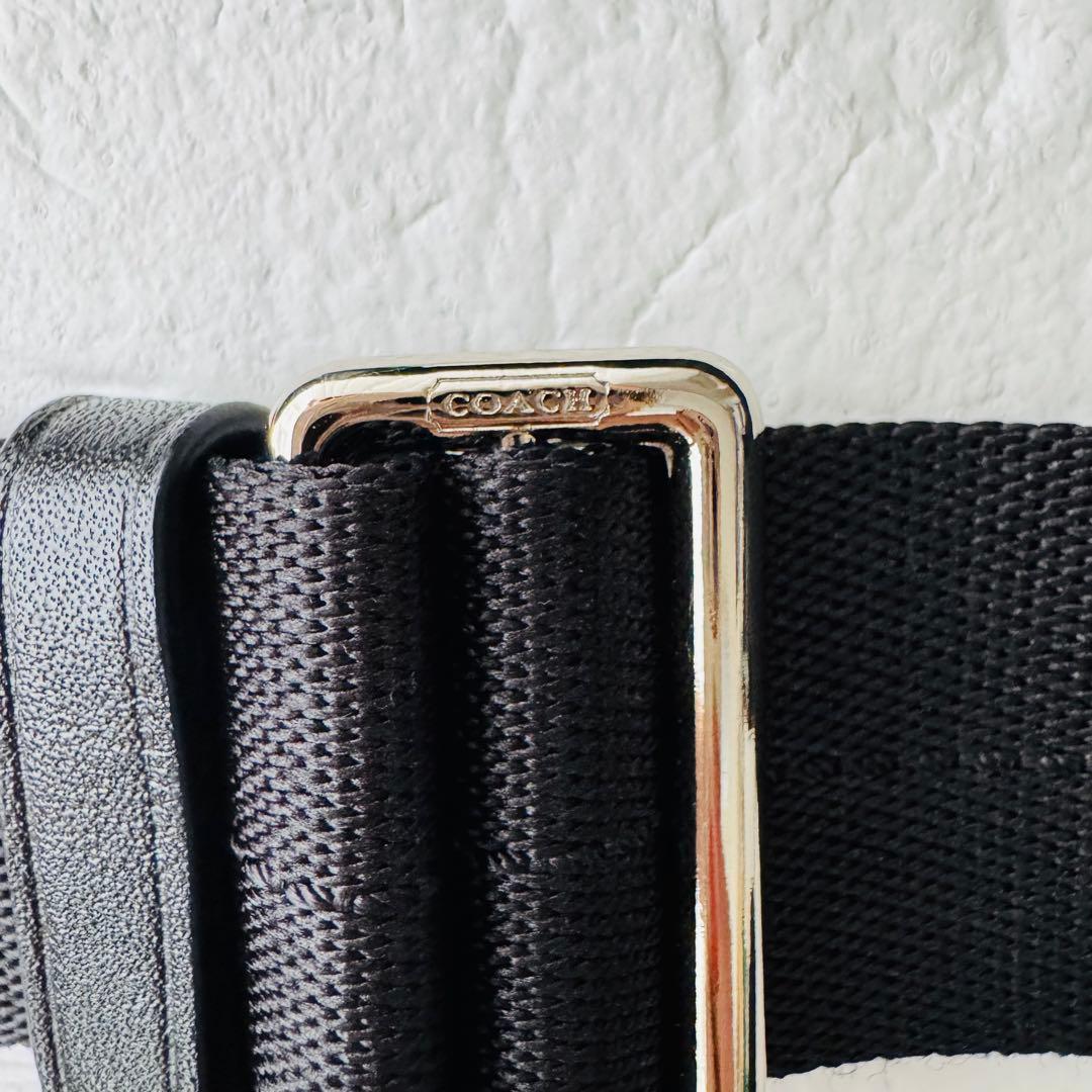 COACHコーチ 【新品未使用】レザー シグネチャー　ショルダーバッグ ブラック