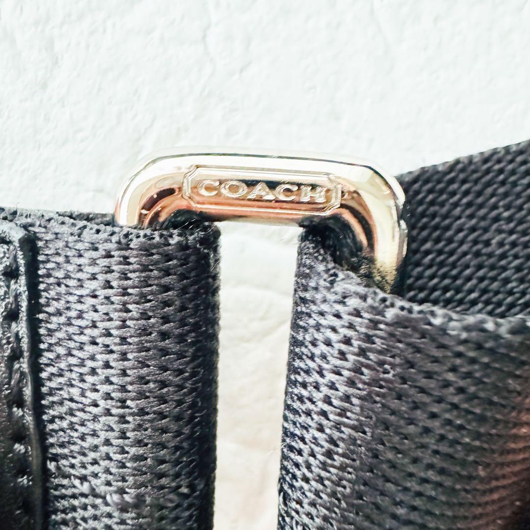 COACHコーチ 【新品未使用】レザー シグネチャー　ショルダーバッグ ブラック