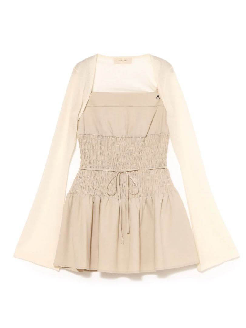 ワンピース ANDMARY Betty shirring mini dress beige
