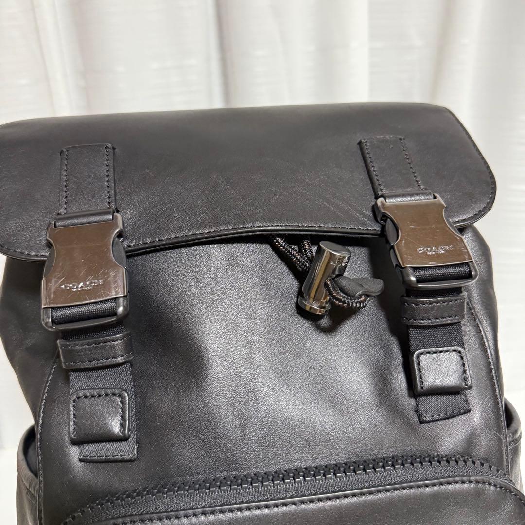 極美品⭐️ コーチ　トラック　バックパック　黒　c2710 リュック　ブラック