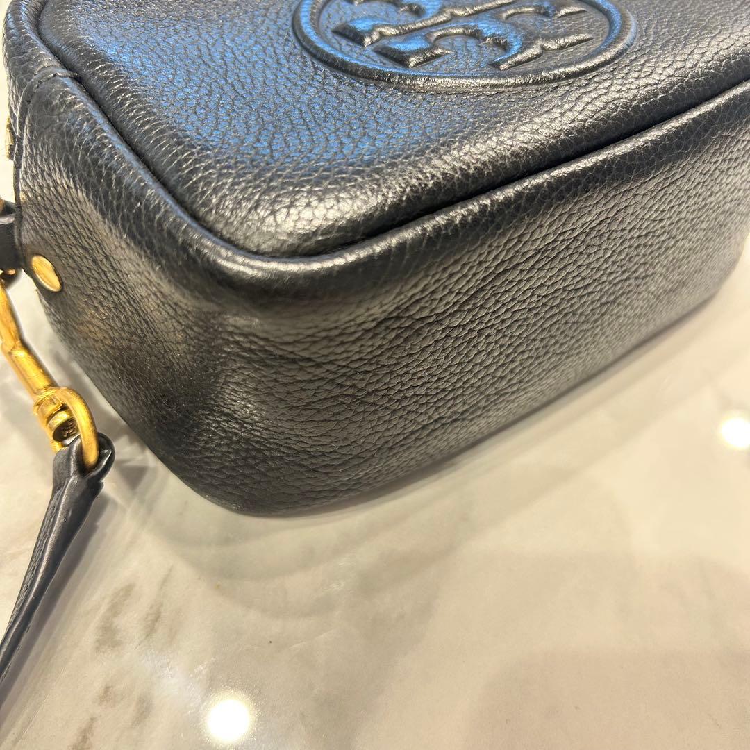 【美品】トリーバーチ ペリー ボンベ ミニ カメラバッグ 黒 レザー