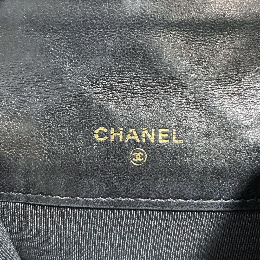 シャネル マトラッセ ラムスキン ミニココマーク ケース ブラック