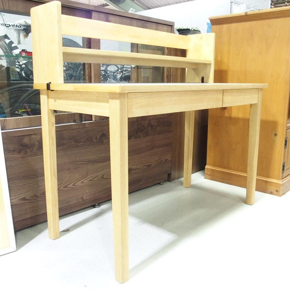 MUJI/無印良品 リノリウム天板 オーク材 木製デスク デスク棚付き 美品