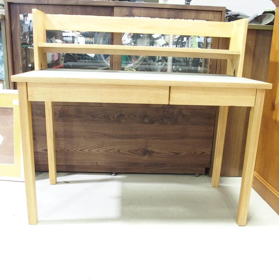 MUJI/無印良品 リノリウム天板 オーク材 木製デスク デスク棚付き 美品