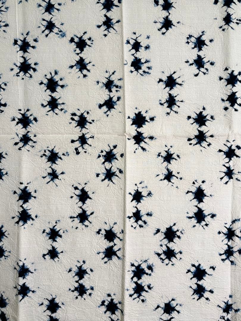 N35「有松鳴海絞り」藍染作家 片野かほり 国産天然藍染 個展出品作品布 古布