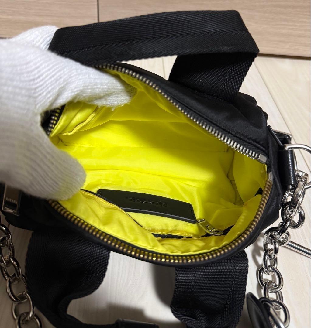 【美品】DIESEL ディーゼル 3way ミニドラムバッグ ナイロン ブラック