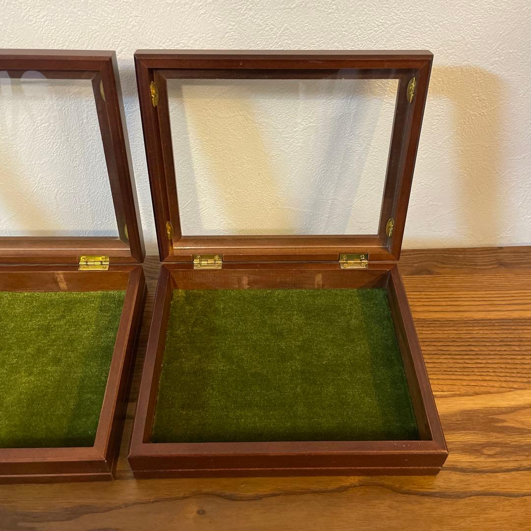 ジュエリーケース　モケットグリーン　２個セット