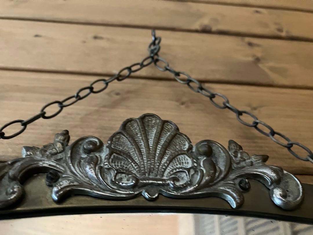 アンティーク　イギリス　ミラー　壁掛け　オーバル　1890年代