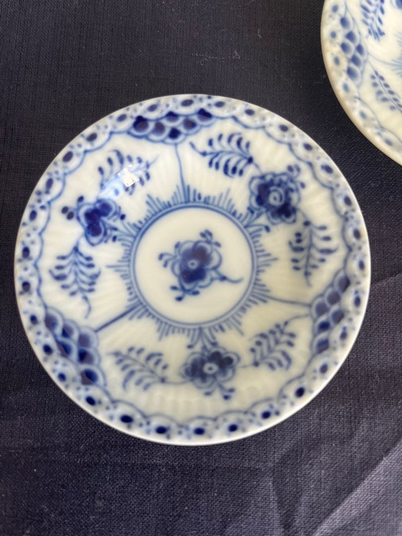 ロイヤルコペンハーゲン　ブルーフルーテッド ハーフレース　豆皿　2枚　一級品