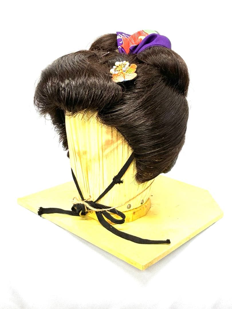 夜会巻き風変わり結い、小サイズ(網無しタイプ)、中古舞踊かつら、大衆演劇かつら