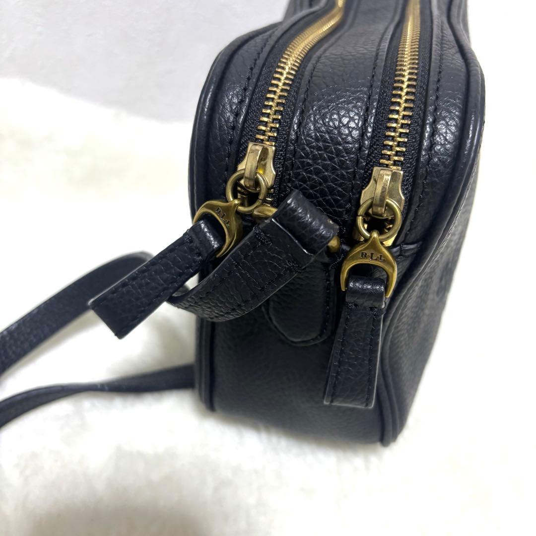 【美品】ローレンラルフローレン ショルダーバッグ ブラック レザー カメラバッグ