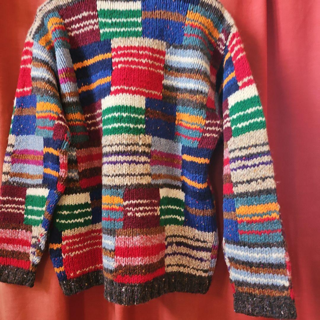 J.CREW パッチワークウールセーター M