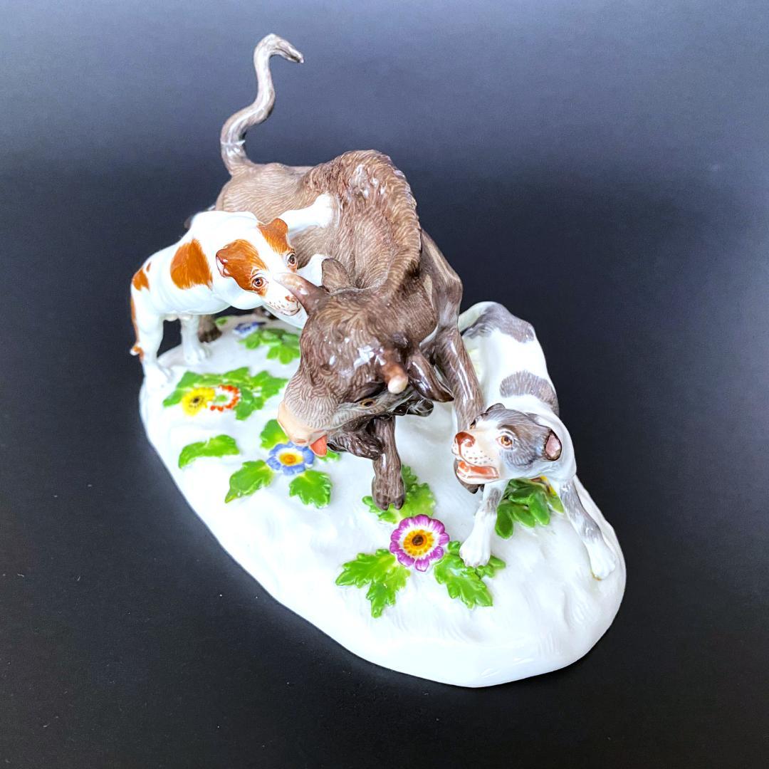 【美品】マイセンフィギュア★バイソン狩り