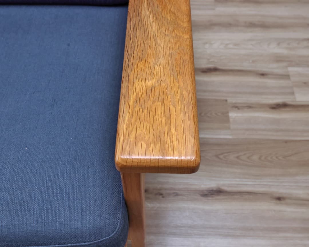 ゆうくん SIEVE　ブルーの木製フレーム2人掛けソファ