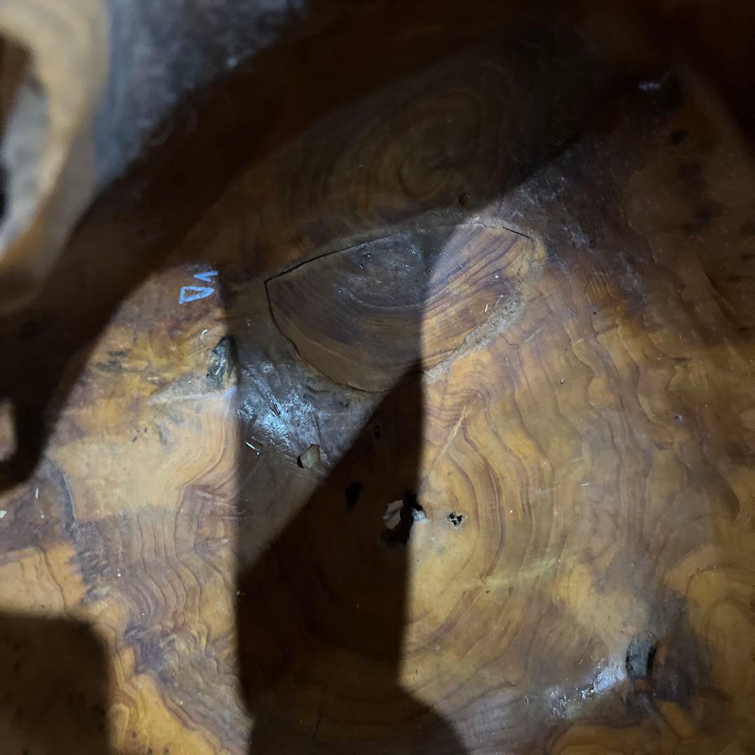 屋久杉根っこ手作り木製バスケット 中型