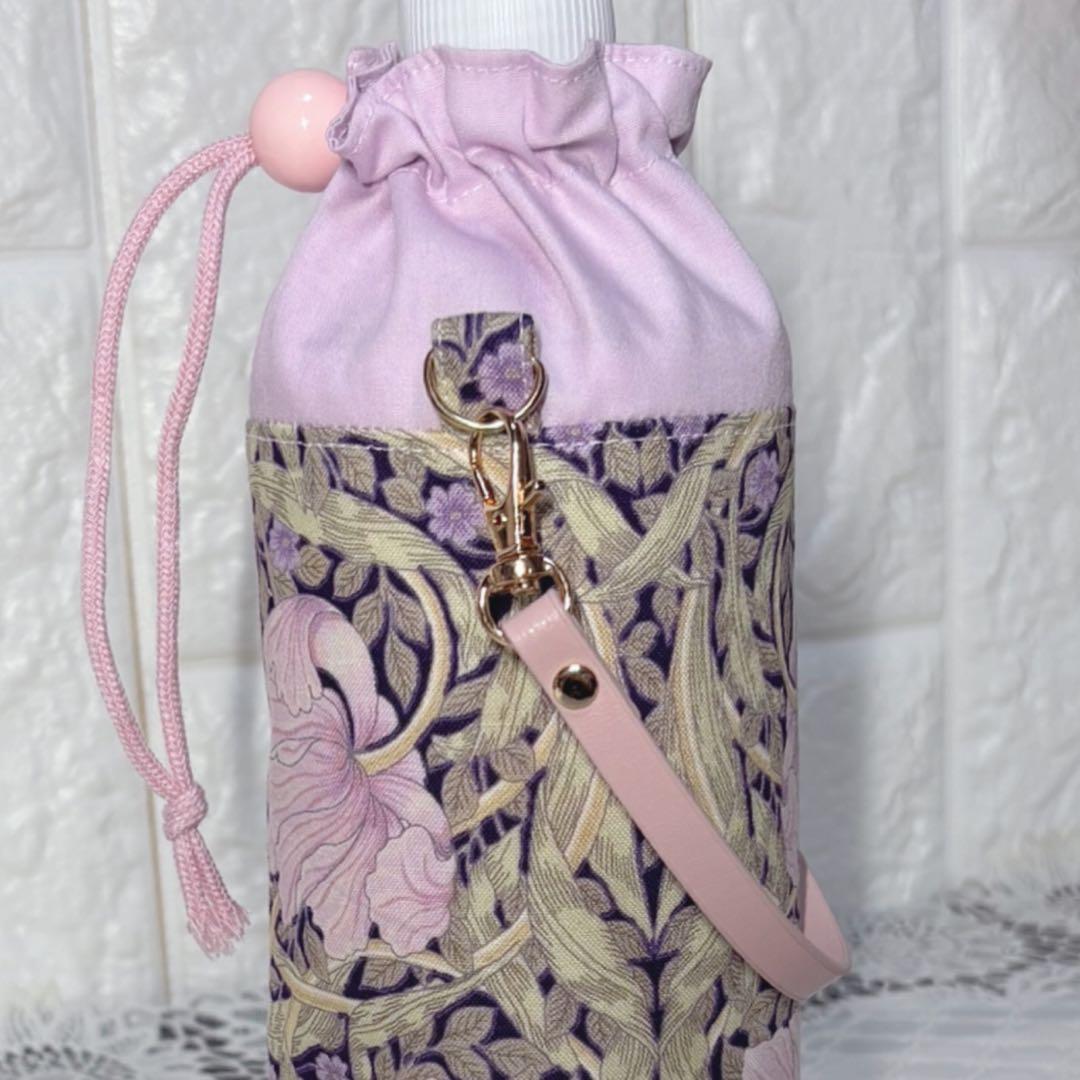 ペットボトルカバー　ウィリアムモリス　ピンパーネル/パープル　ハンドメイド