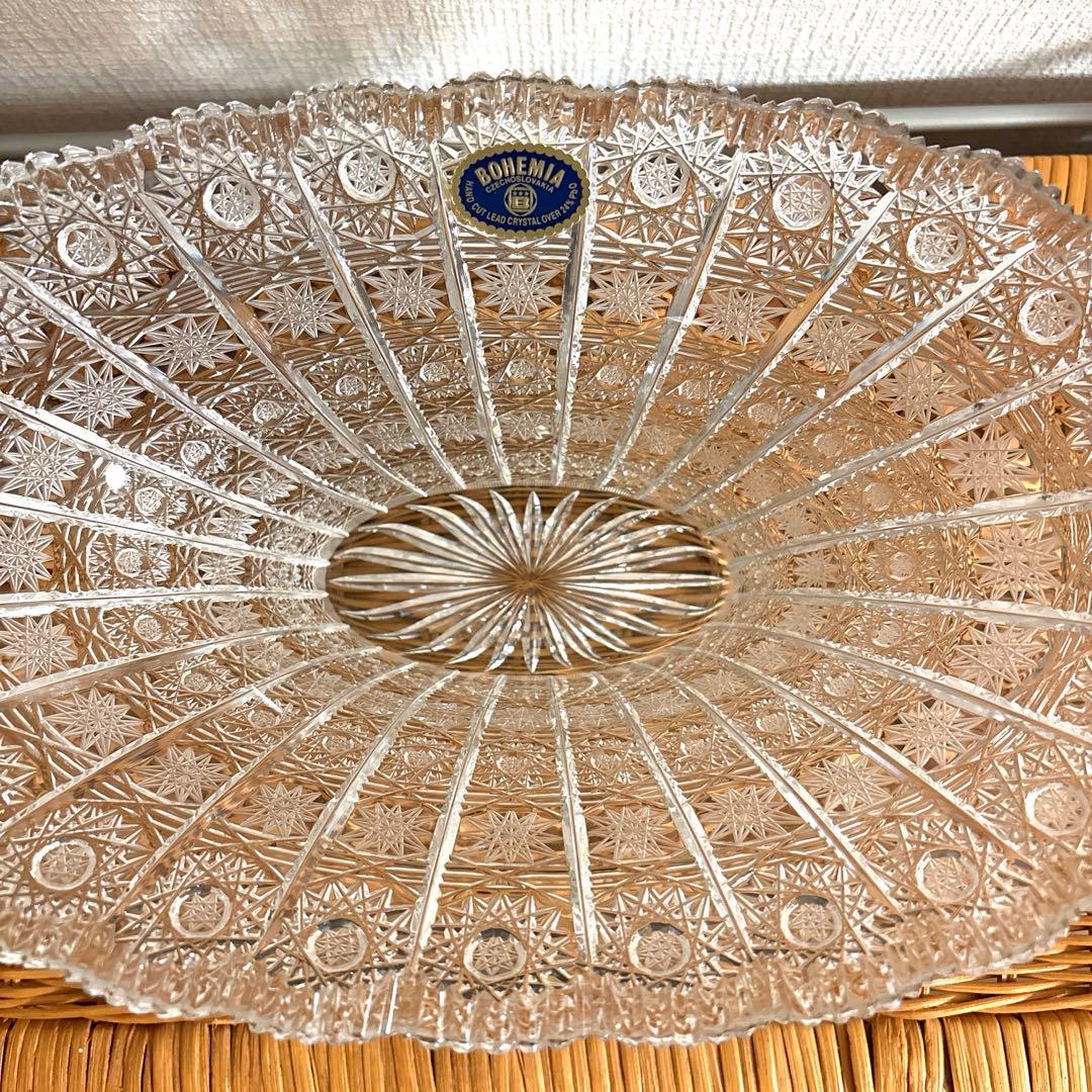 ボヘミアクリスタル 500PK フレアフラワーベース センターピースボウル