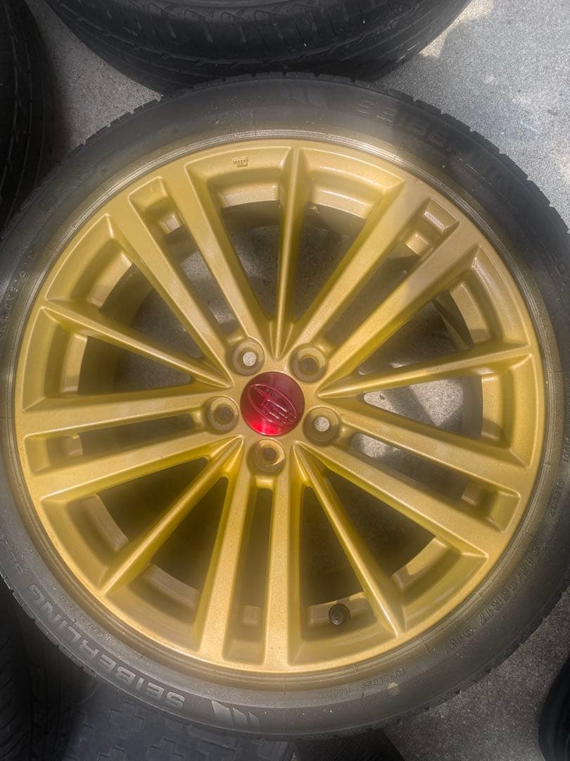④TTosh_T〈綺麗〉インプレッサ　純正ゴールドホイール17インチ