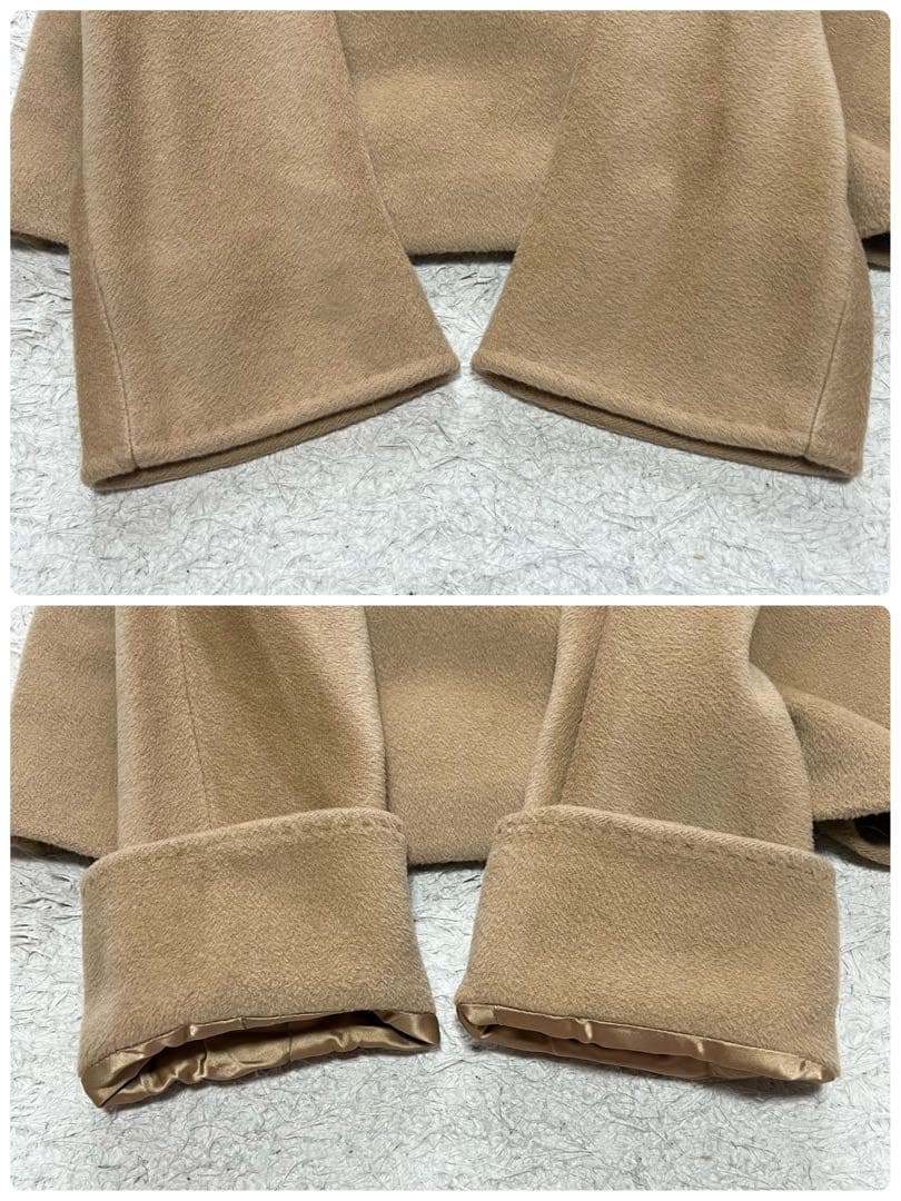 美品 マックスマーラ マレーラ ロングコート カシミヤ混 女優襟 キャメル 42