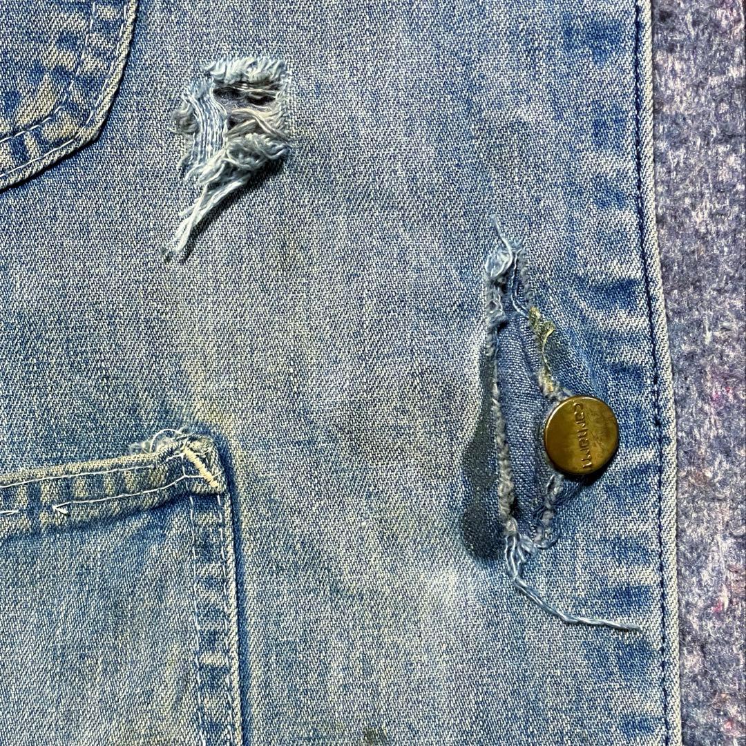 激レア 60-70s 鬼フェード Carhartt デニム製ミシガンチョアコート