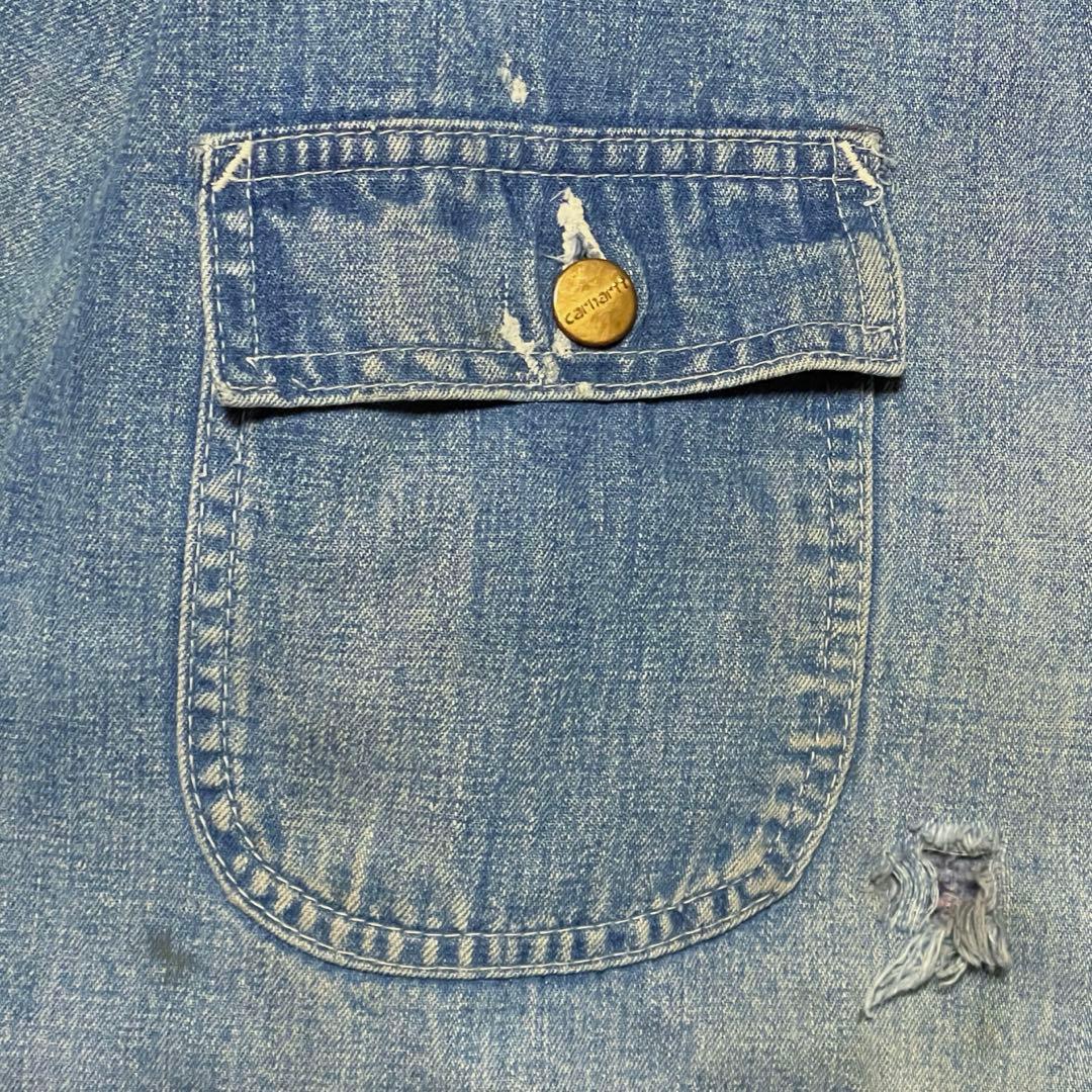 激レア 60-70s 鬼フェード Carhartt デニム製ミシガンチョアコート