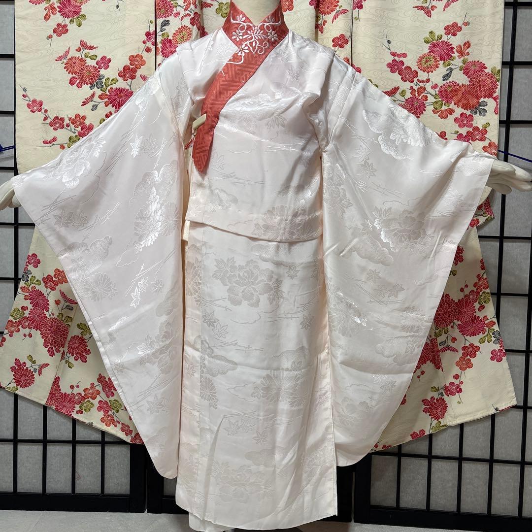 七五三　着物セット　7歳　正絹　パールホワイト　白色