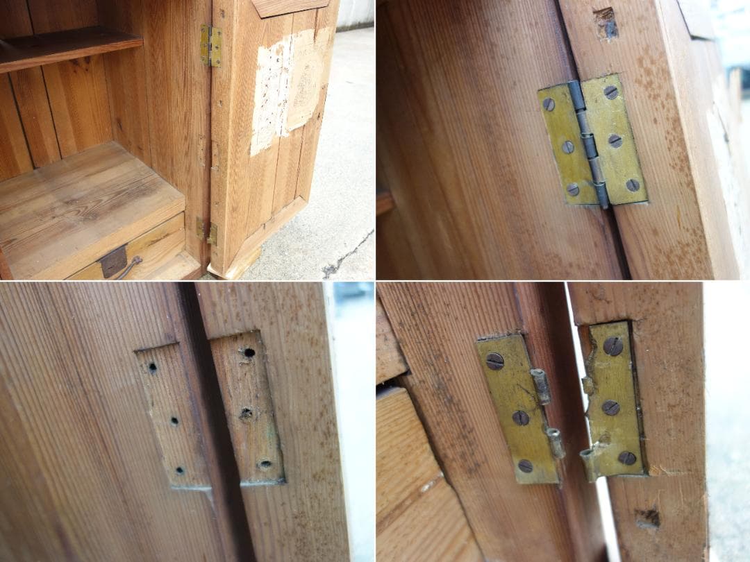 【中古】K▼木製 金庫 道具箱 古い家具 木箱 鍵付き (37554)