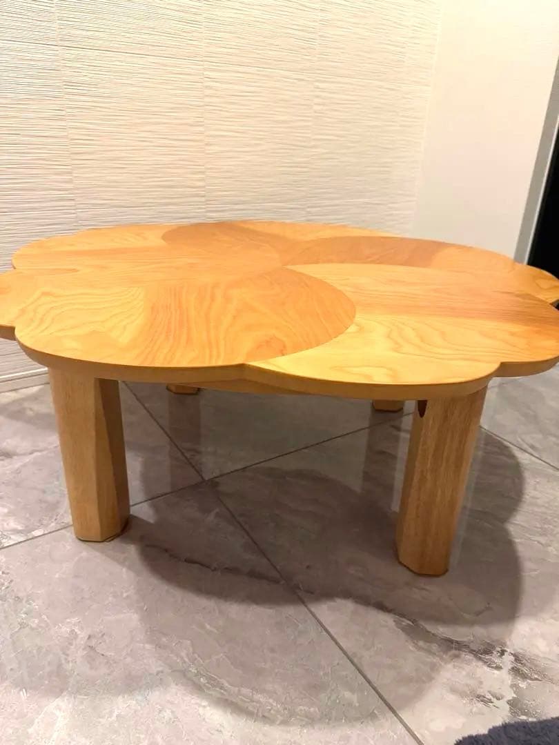 【日本製】こたつ テーブル 花形 Petal折脚 ヒーター付き