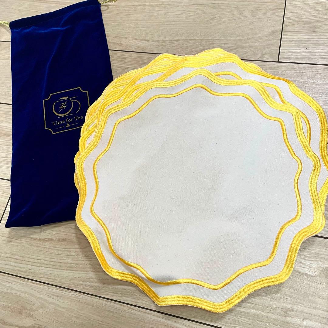 新品 - Time for Teaサークルモデル キャンバスプレースマット8枚