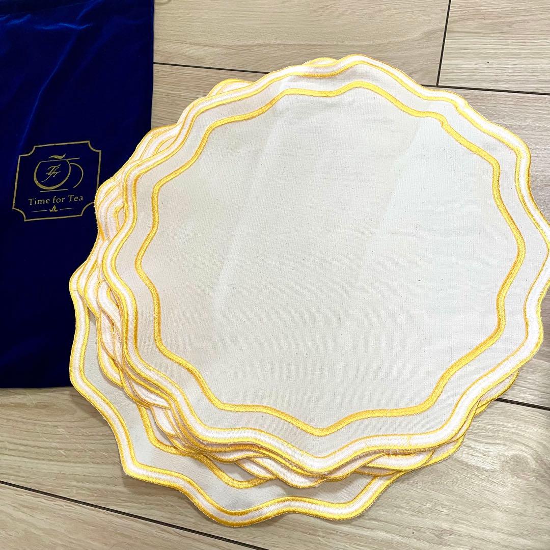 新品 - Time for Teaサークルモデル キャンバスプレースマット8枚