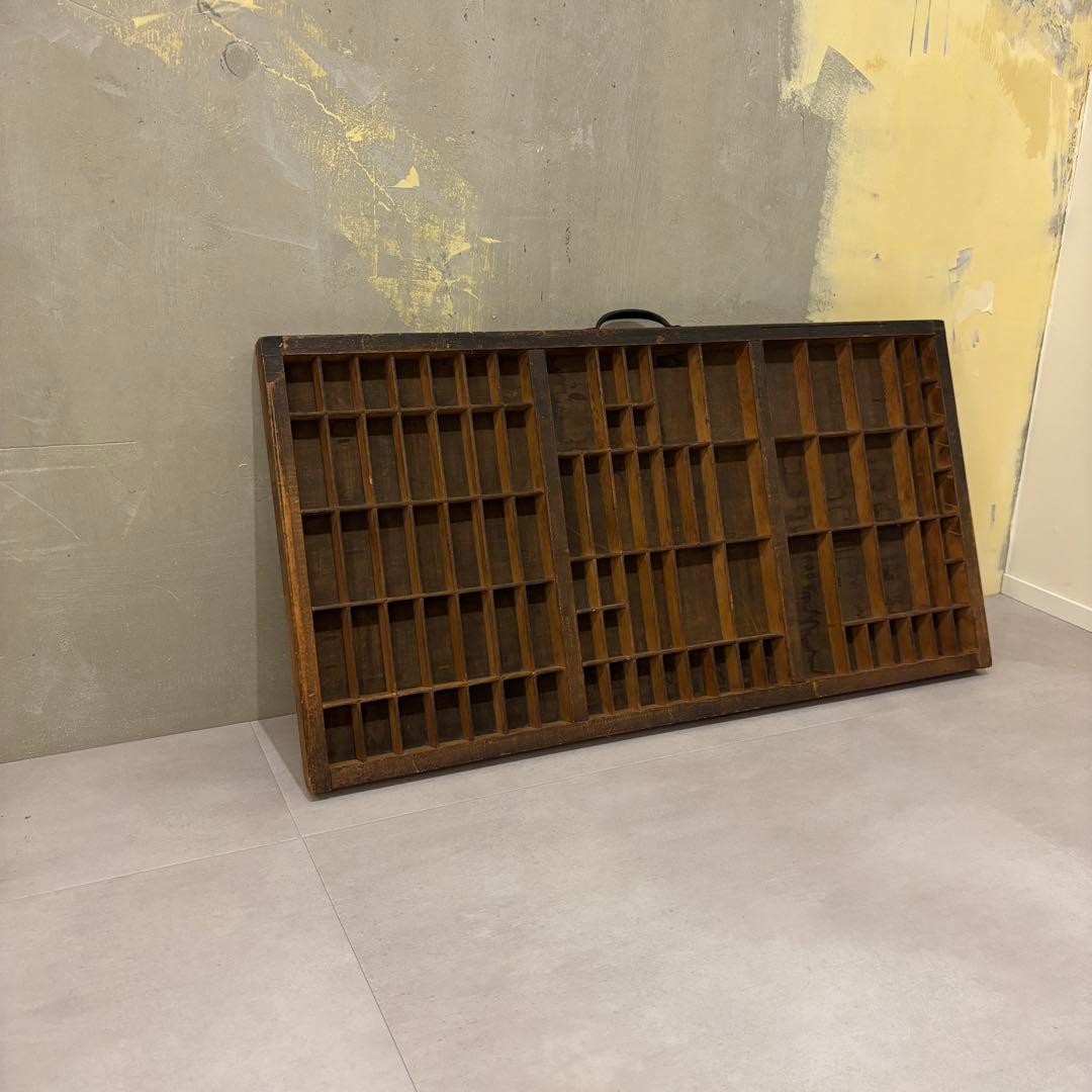 木製活版印刷用トレイ 仕切り付き プリンタートレイ