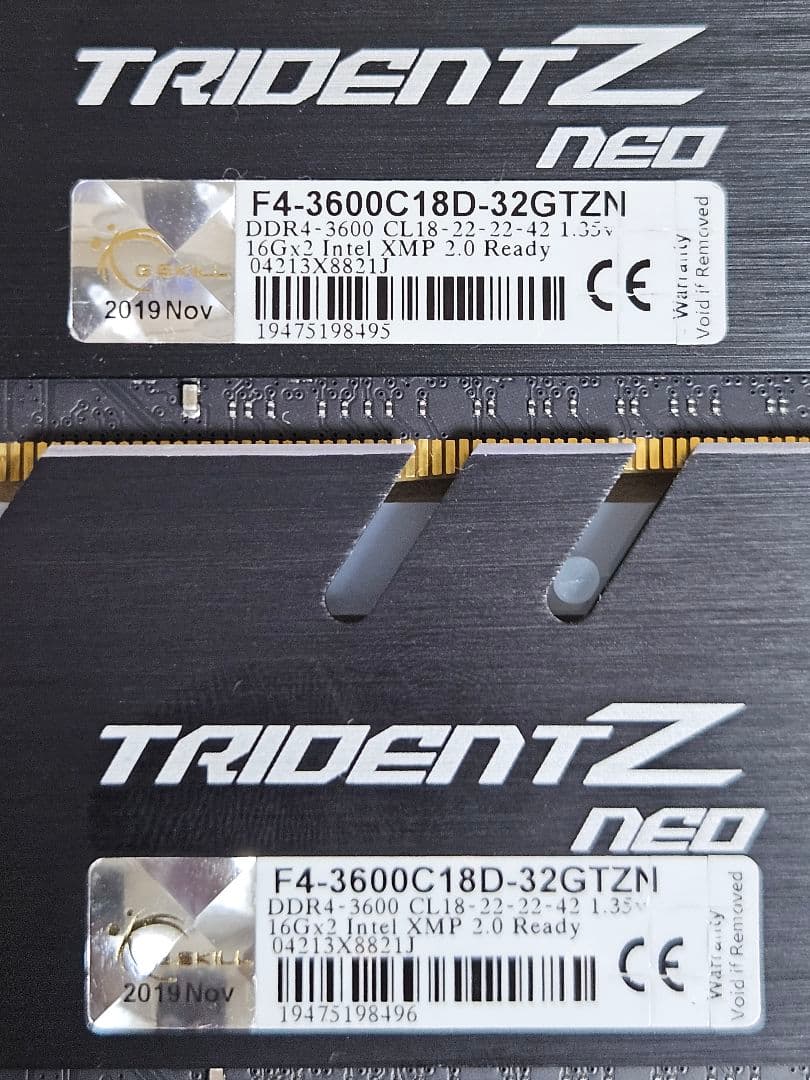 G.SKILL TRIDENT Z NEO DDR4　3600 メモリー32gb