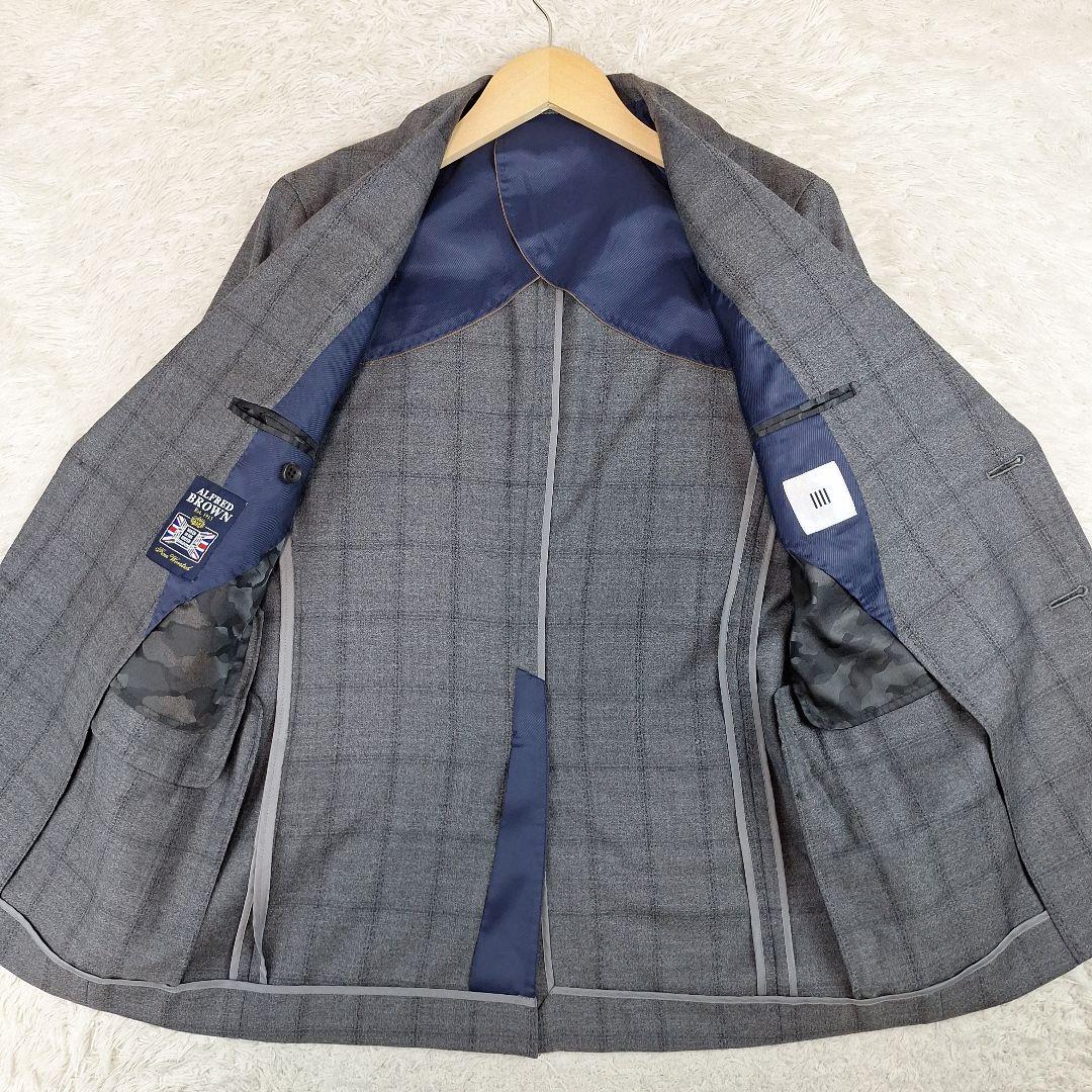美品✨スーツセレクト　アルフレッドブラウン生地　スリーピース　A4　アジャスター