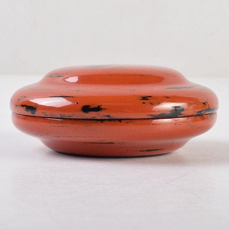 茶道具　根来塗　時代根来　香合　大徳寺大綱和尚極め書　V　R9259