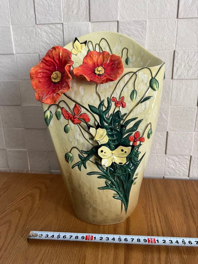 フランツコレクション ゴッホミュージアムコラボ　ポピーと蝶 花瓶 フラワーベース