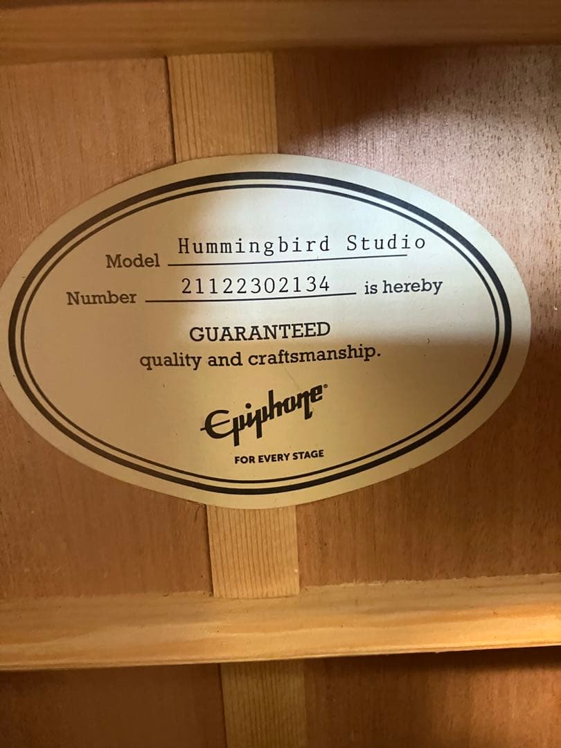 Epiphone ハミングバード　 studio サンバーストエレアコ