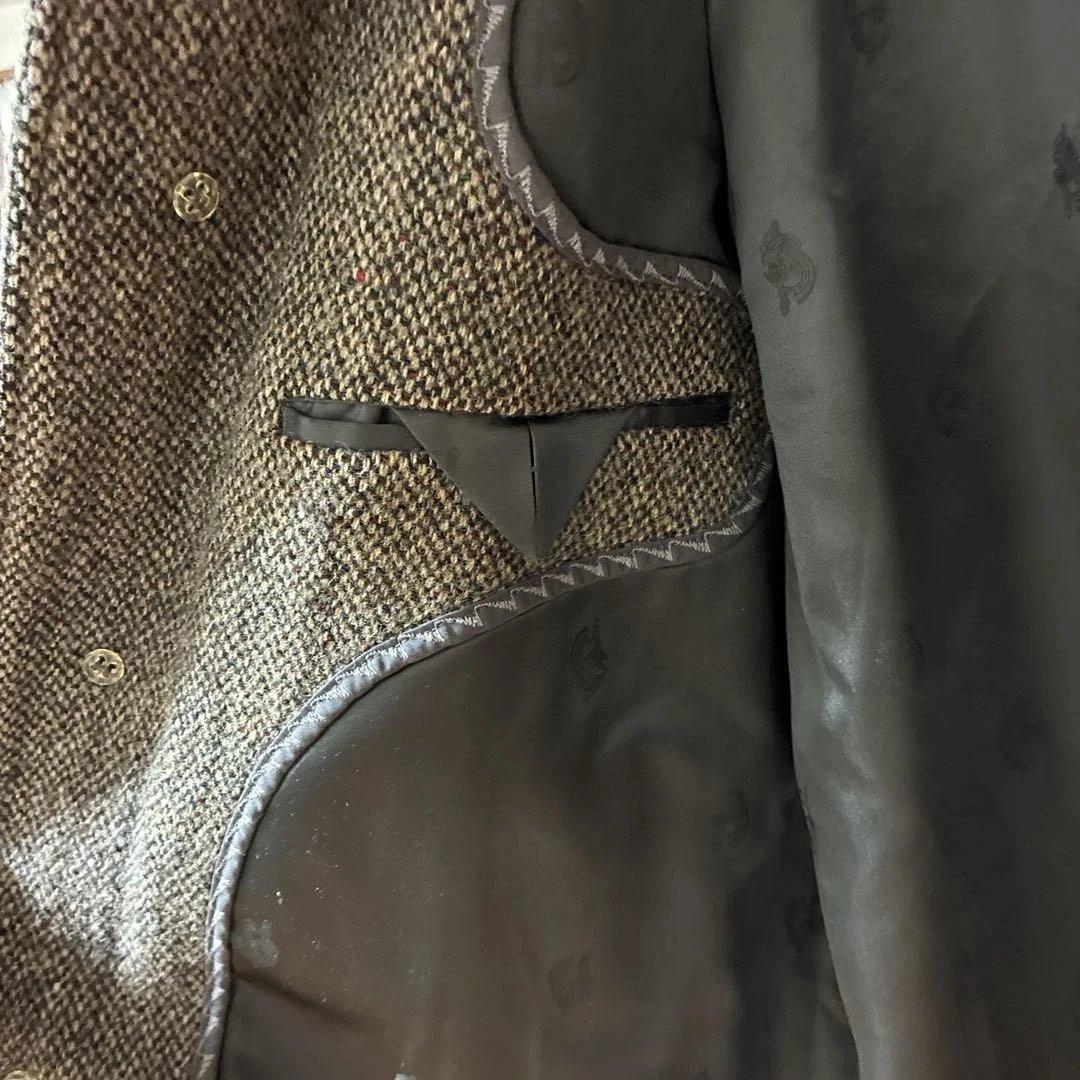 HARRIS TWEED ウール ツイードコート グレー系