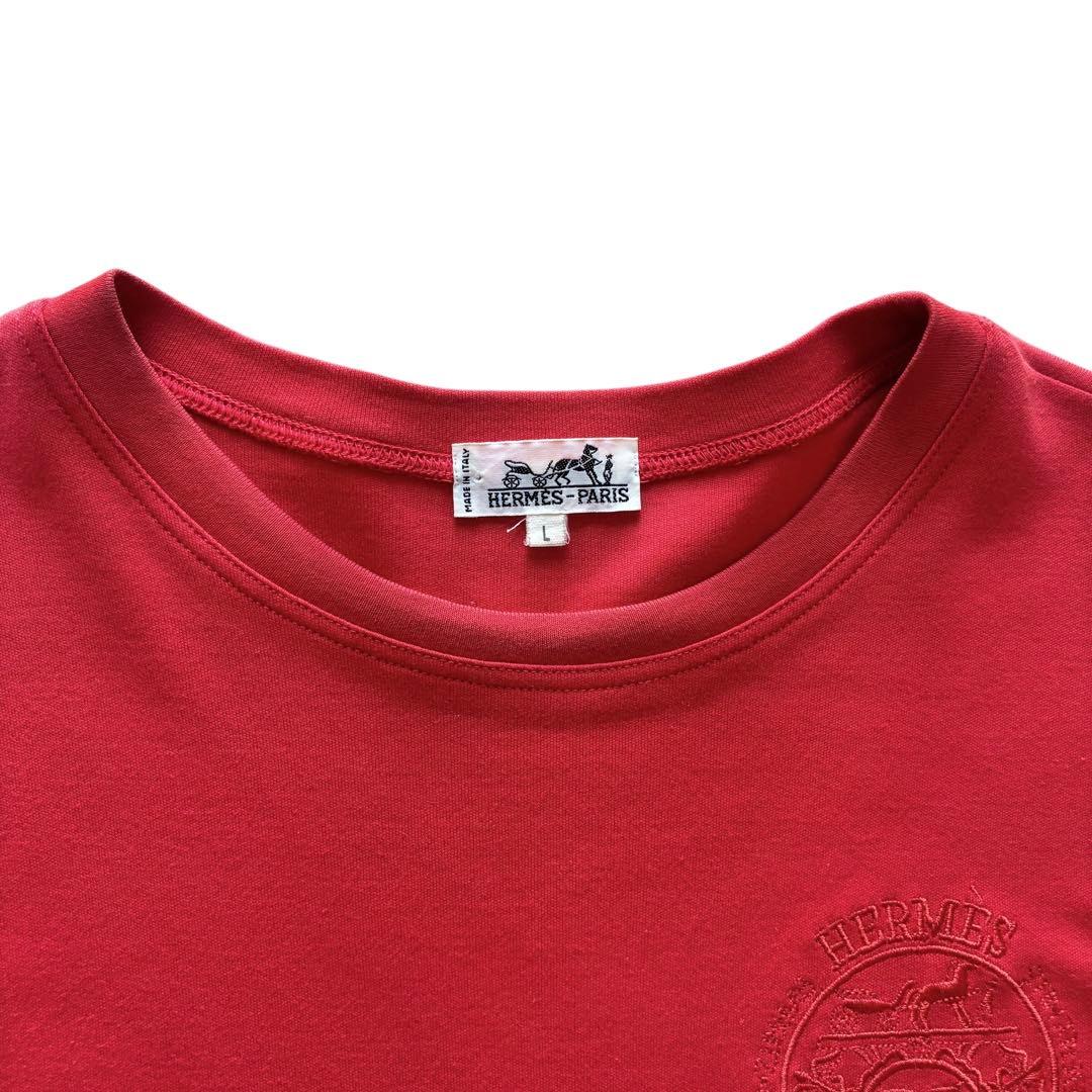 HEBO様Hermes エルメス　ロゴロンT ロゴ刺繍　胸ロゴ　レディース