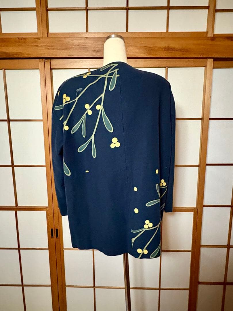 【美品】坂東京子 藍染 和柄 フリーサイズ ジャケット