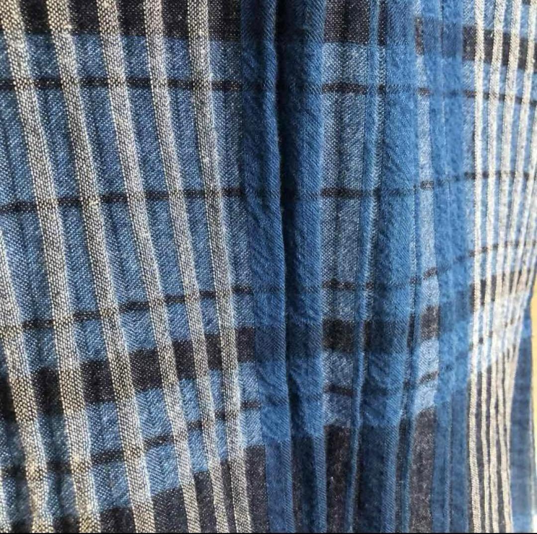 最終値下げ　plantation　waveチェック　ワイドパンツ