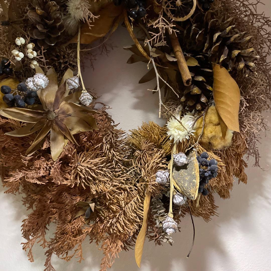 ドライフラワークリスマスリース 直径40cm