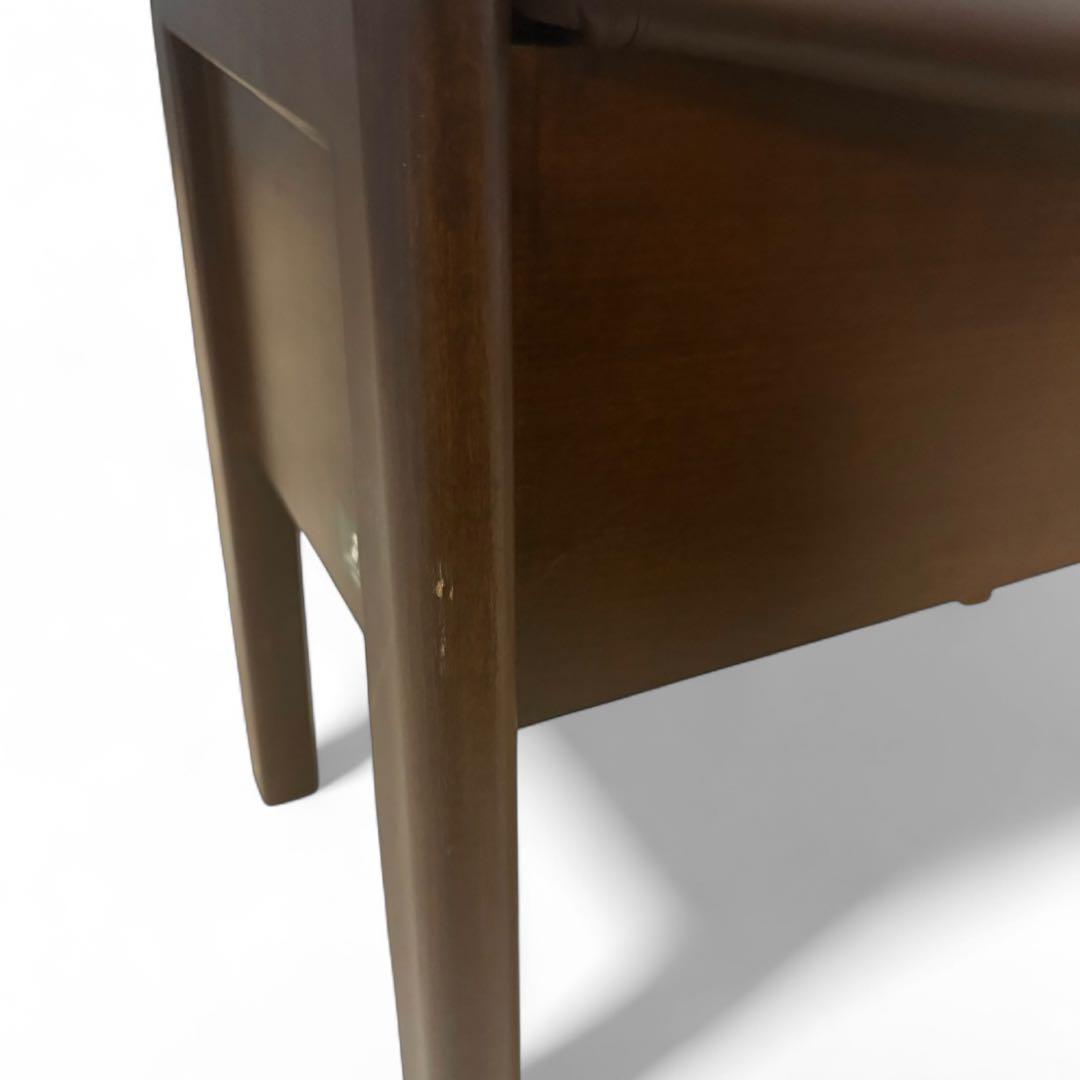 【美品】イスヤ工芸 引き出し付き玄関椅子 ブナ材 牛革張り 日本製