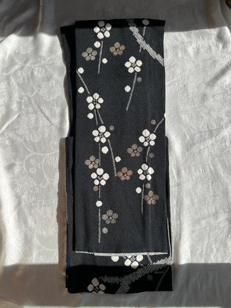 訪問着 絞り 梅枝柄 黒