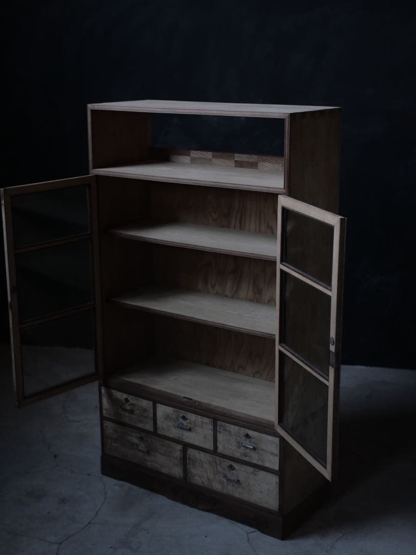 食器棚　収納棚　棚　本棚　木箱　収納　古家具　古道具　アンティーク　昭和レトロ